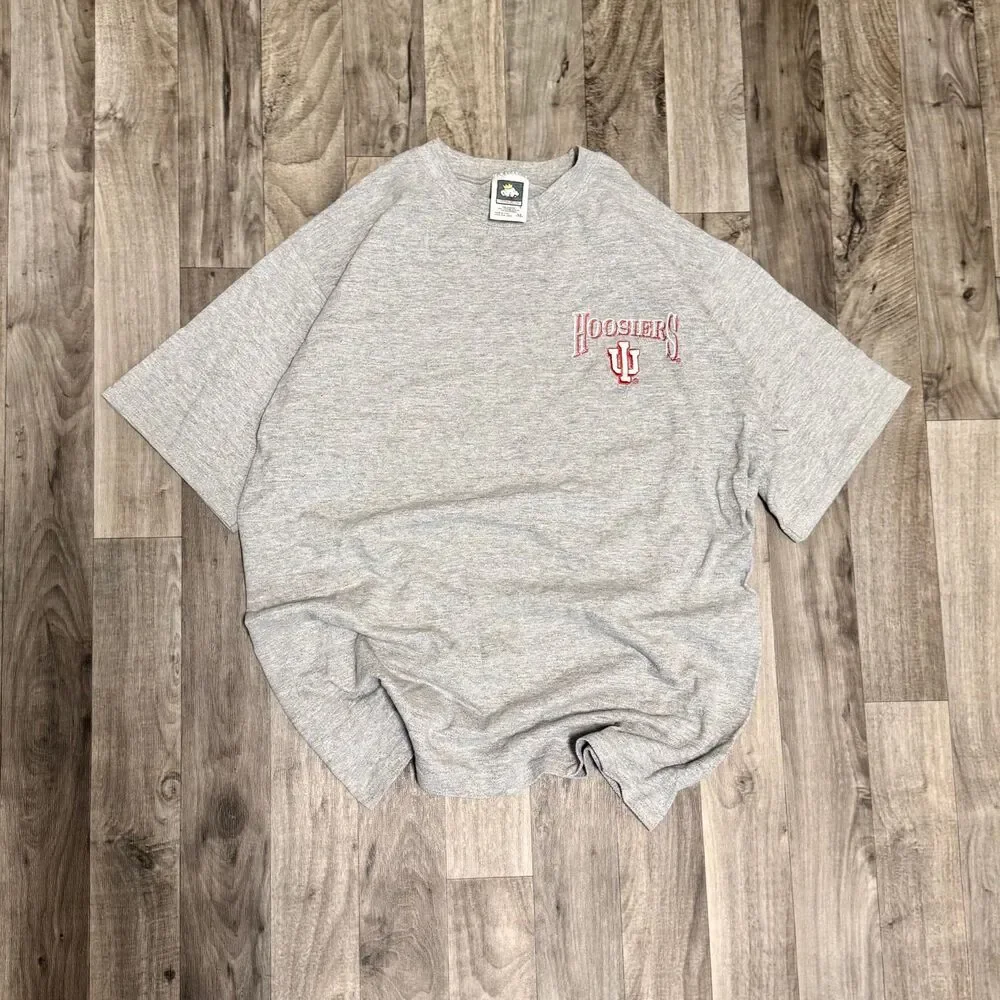 Vintage Indiana University Hoosiers IU gray embroidered retro tee